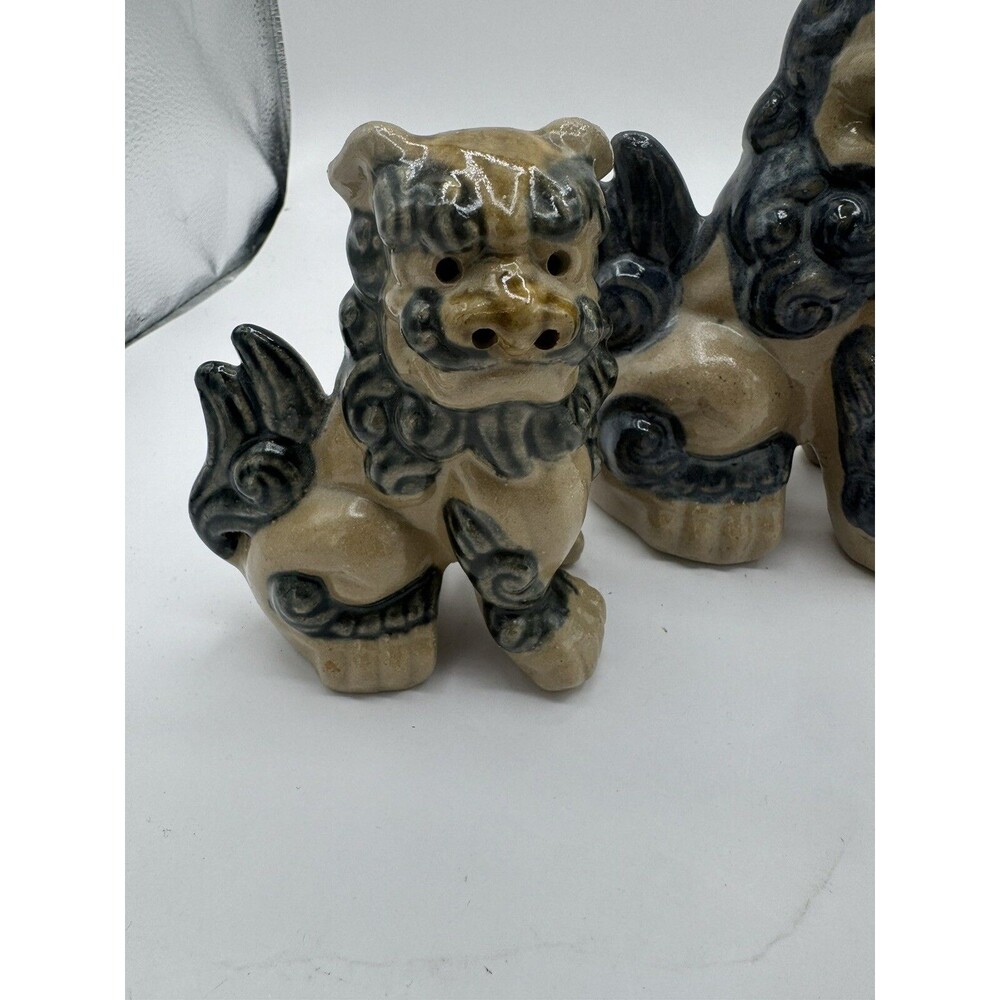 Japanese Ceramic Pottery Foo Dog Statues Asian Decor - Picture 3 of 10